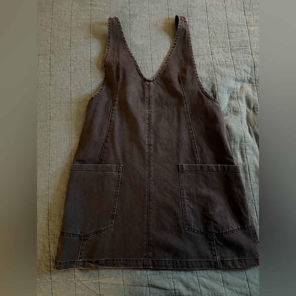 Free People Sleeveless Black Denim Dress